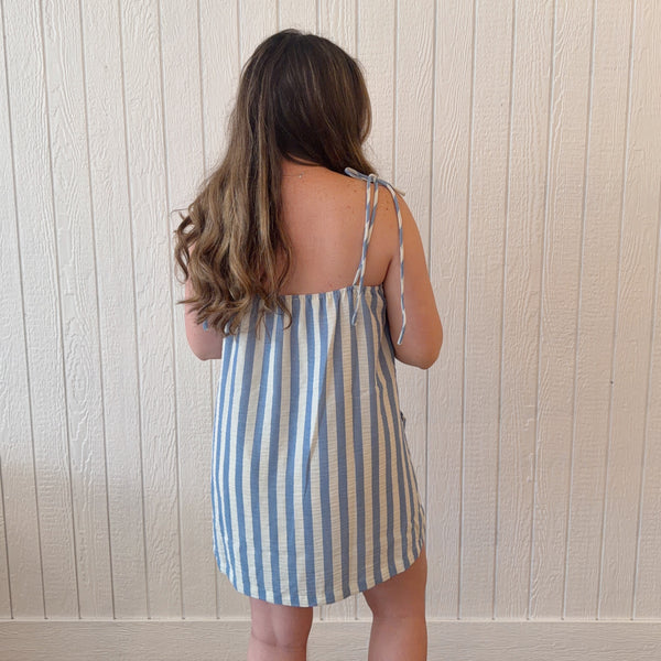 Stripe Cotton Mini Dress