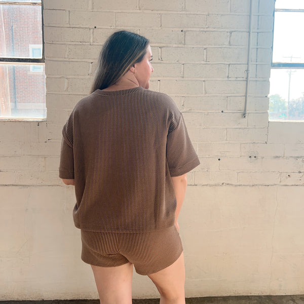 Ribbed Tee/Shorts Set