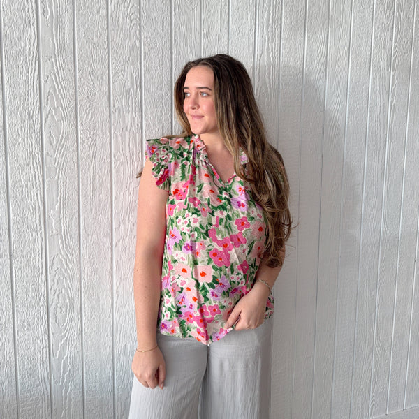 Ruffle Floral Shirt