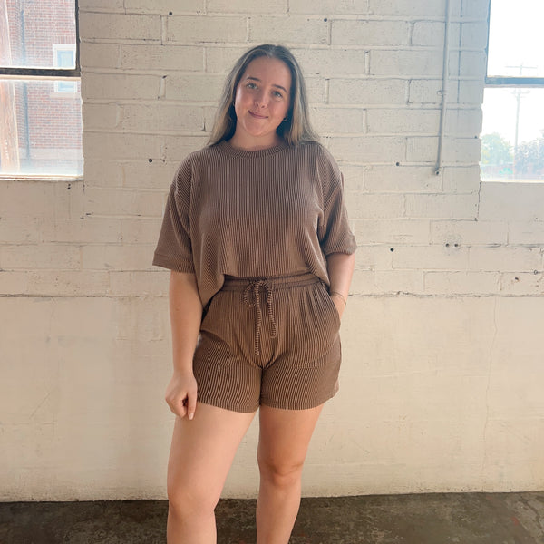 Ribbed Tee/Shorts Set