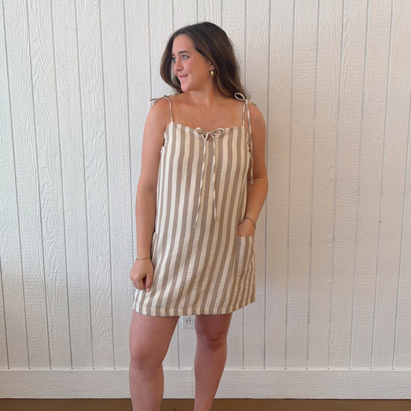 Stripe Cotton Mini Dress