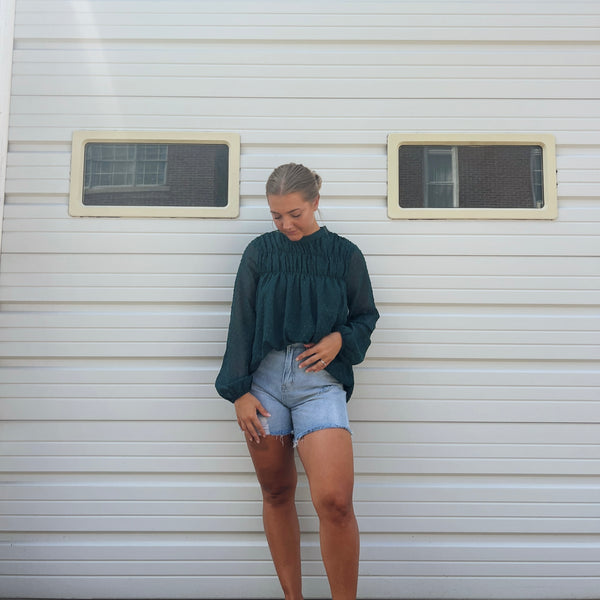 Long Sleeve Swiss Dot Top