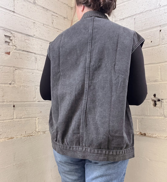 Demin Vest Hoodie