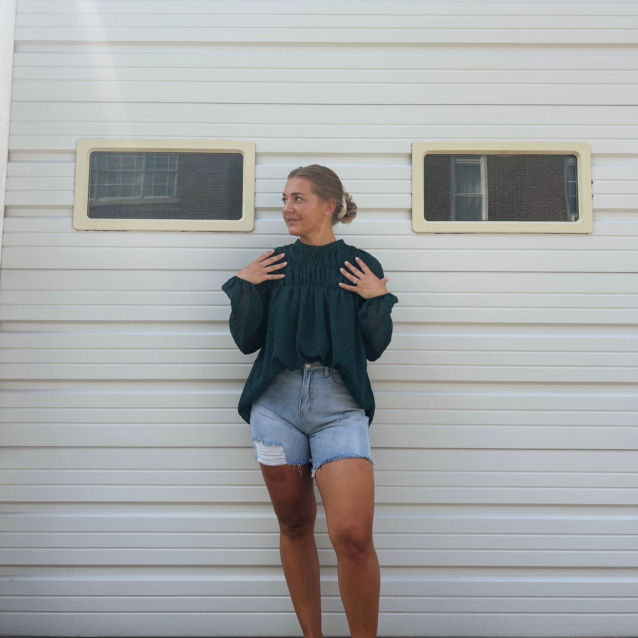 Long Sleeve Swiss Dot Top