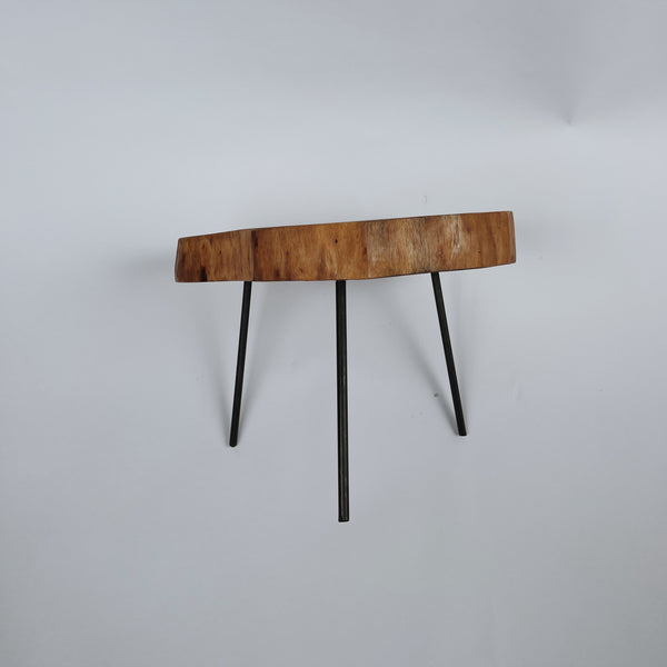 Wood Slab With Metal Legs