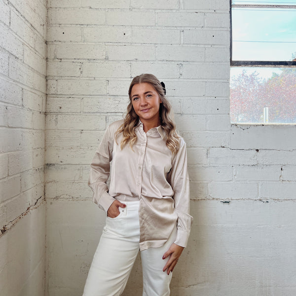 Satin Button Up