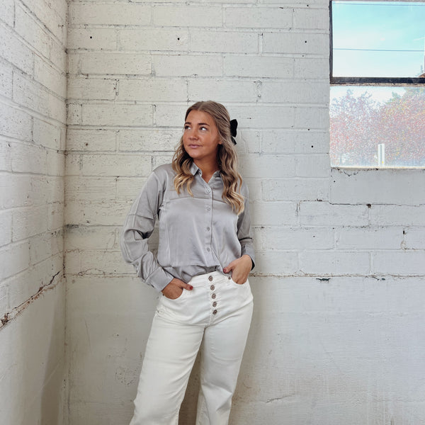 Satin Button Up