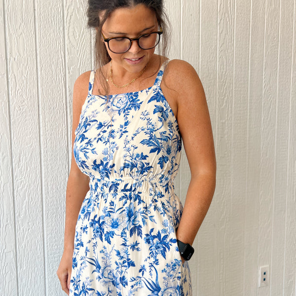 Floral Smocked  Jumpsuit