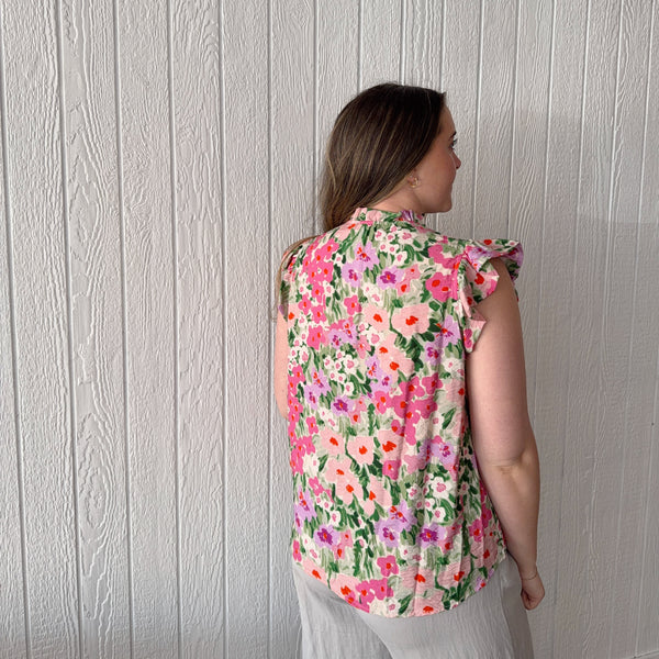 Ruffle Floral Shirt