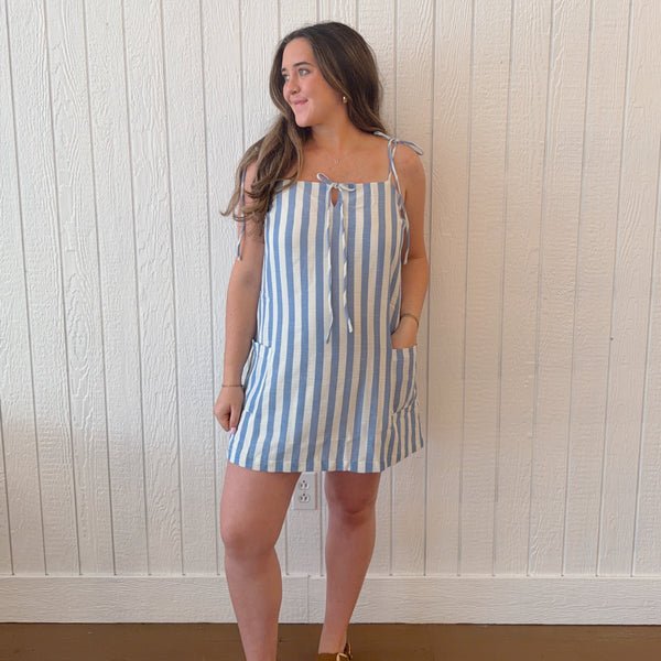Stripe Cotton Mini Dress
