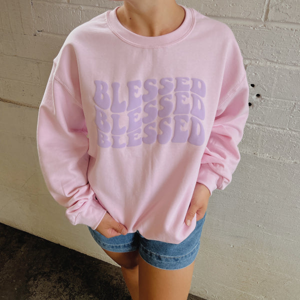 "Blessed" Pink Crewneck