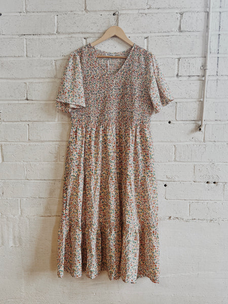 Coral Floral Print Maxi Dress | Plus Sizes