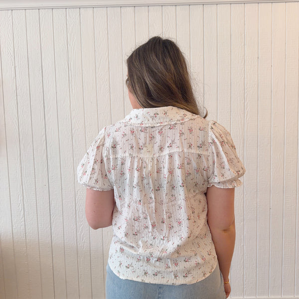 Floral Puffed Sleeve Blouse