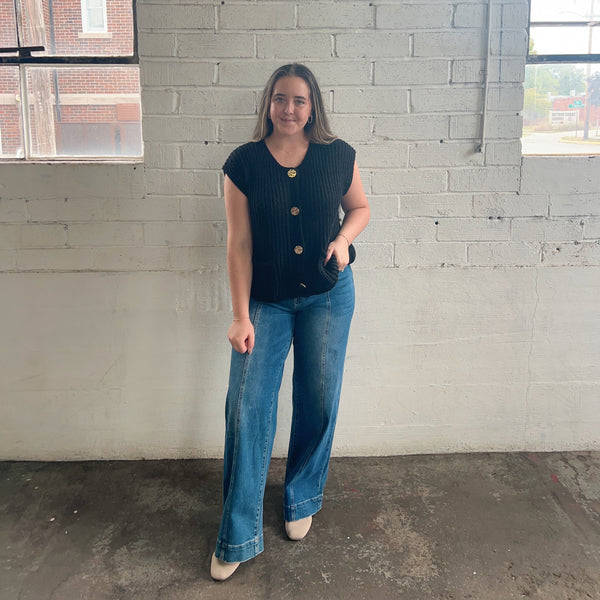 Knit Button-Up Vest