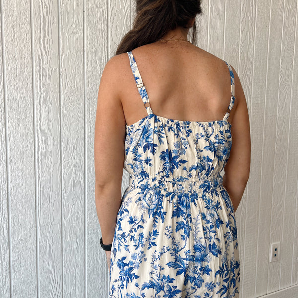 Floral Smocked  Jumpsuit