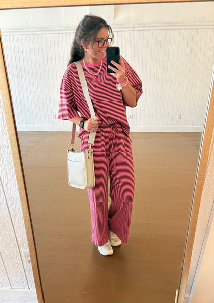 Striped top and pants set
