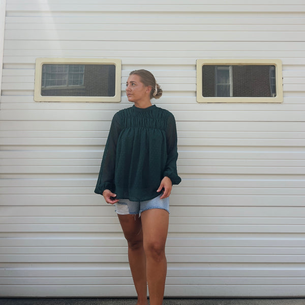 Long Sleeve Swiss Dot Top