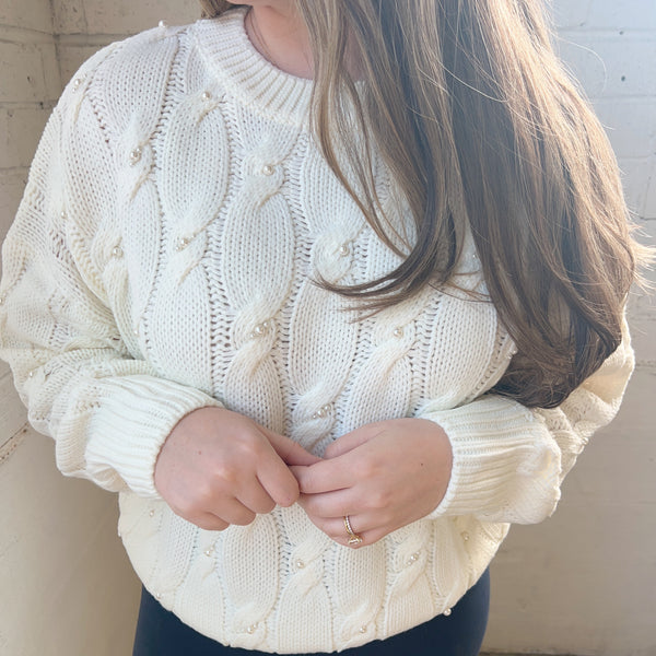 Pearl Cable Sweater