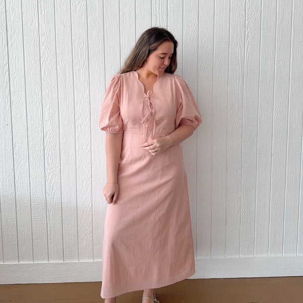 Scalloped Midi Dress