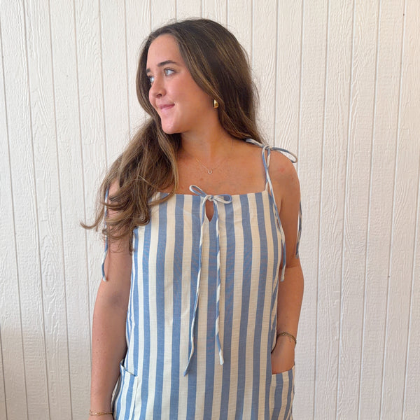 Stripe Cotton Mini Dress