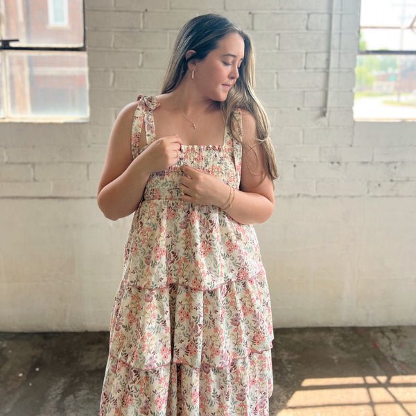 Smocked Floral Dress