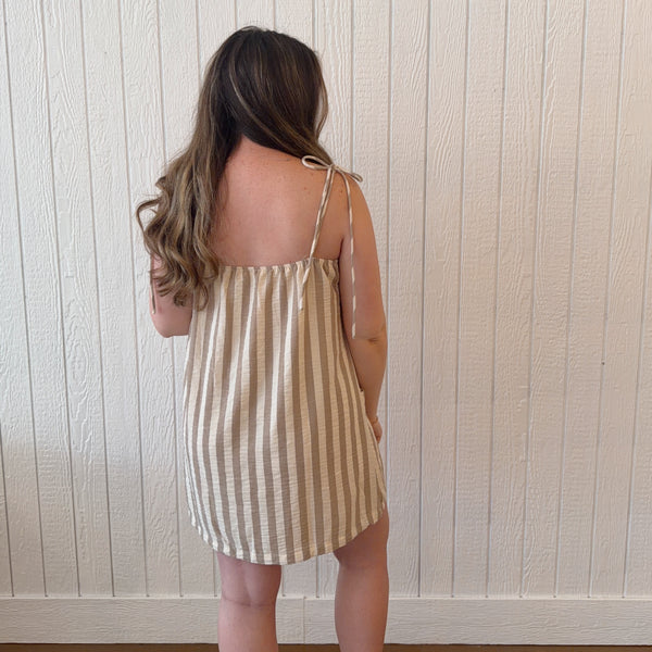 Stripe Cotton Mini Dress