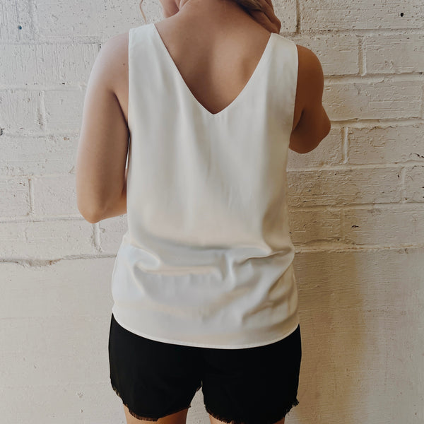 Satin V-Neck Top