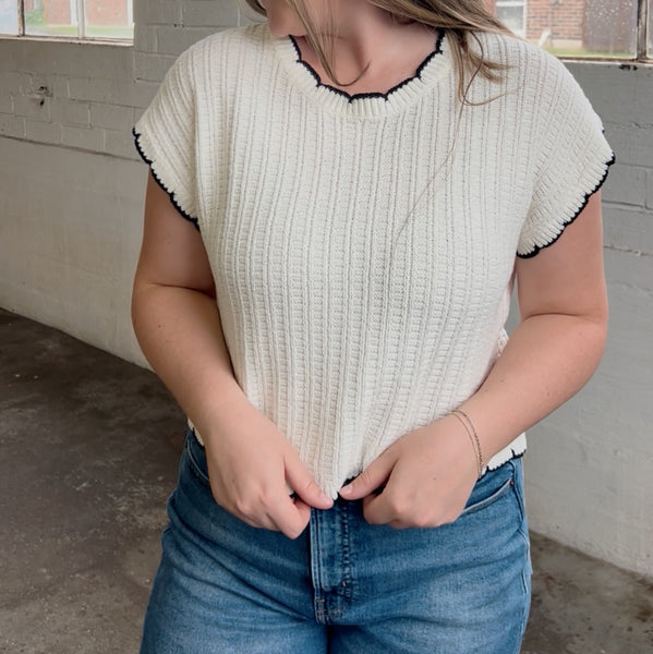 Scallop Sweater Top