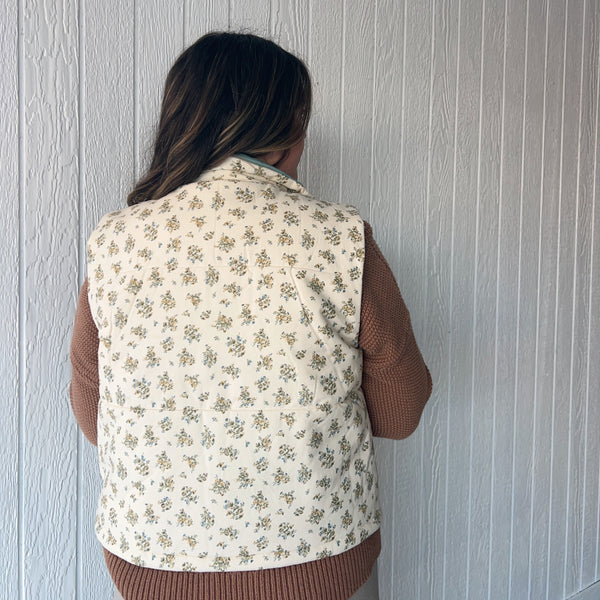 Floral Puffer Vest