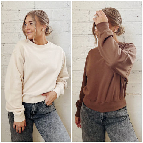 Relaxed Basic Cropped Crew Neck