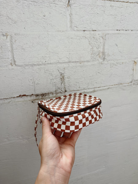 Checkered Cosmetic Bag