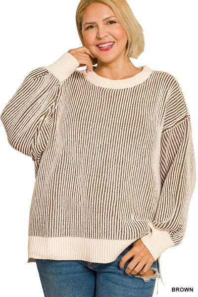 Plus Two Tone Crewneck