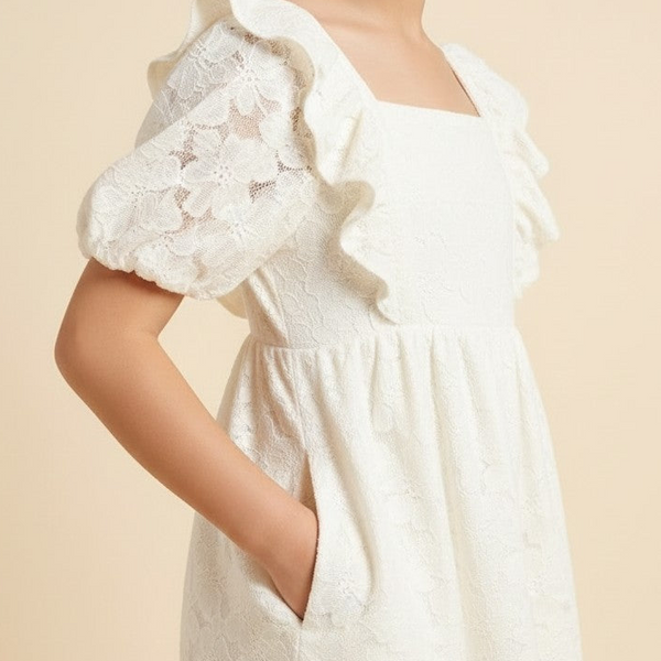 Girls Floral Lace Dress