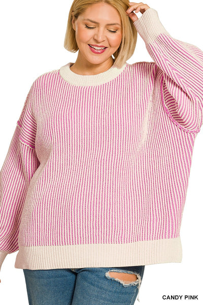 Plus Two Tone Crewneck
