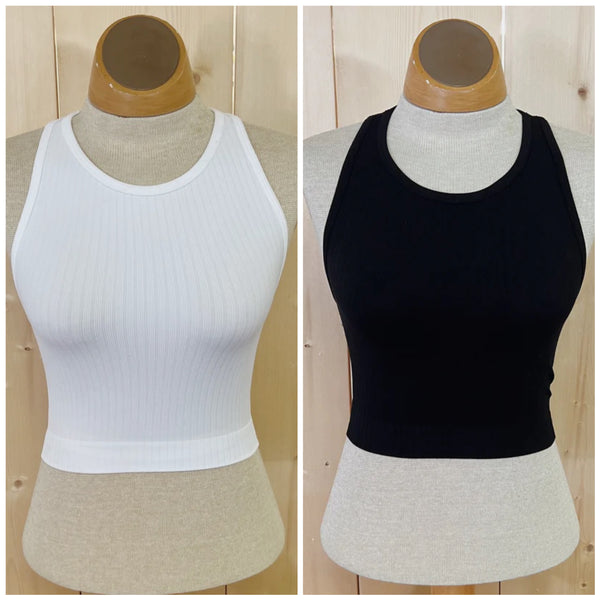 Cropped Ribbed Seamless Tank Top