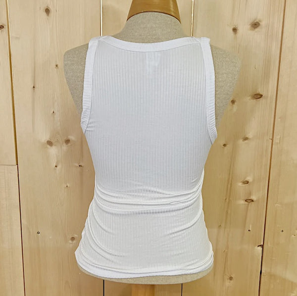 Soft Ribbed Crew Neck Tank Top