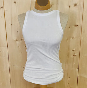 Soft Ribbed Crew Neck Tank Top