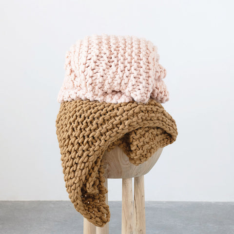 Throw | Pink Crocheted