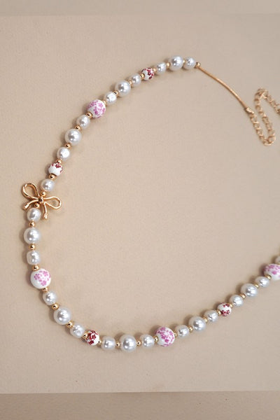 Pearl Bow Necklace