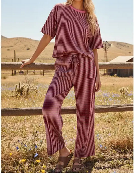 Striped top and pants set