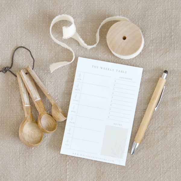 Weekly Table Menu Planning Pad