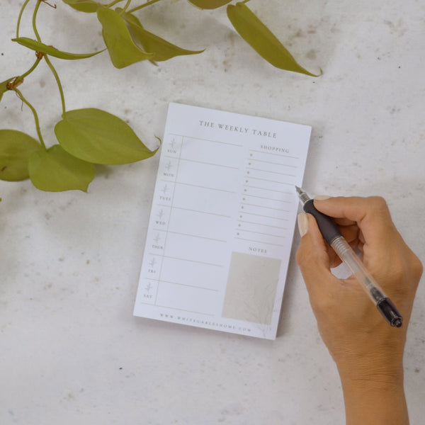 Weekly Table Menu Planning Pad