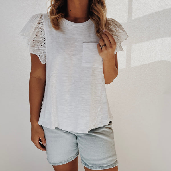 White Eyelet Lace Top