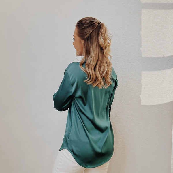 Satin Button Down Shirt