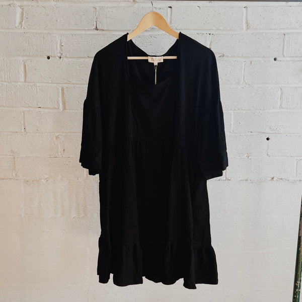 Black Relaxed Mini Dress