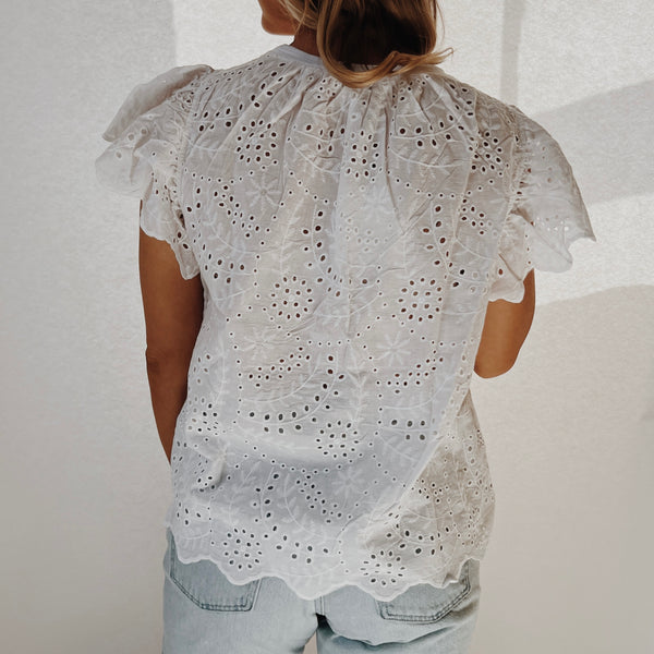 White Eyelet Lace Top