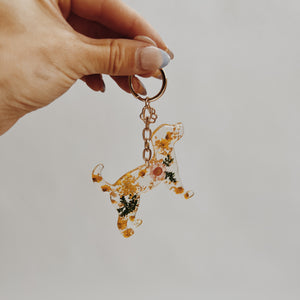 Floral Dog Keychain