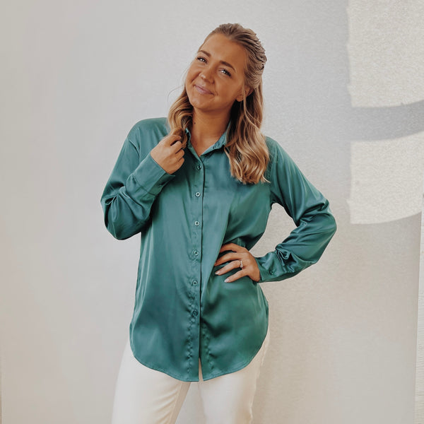 Satin Button Down Shirt