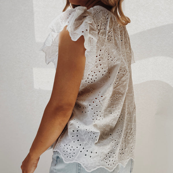 White Eyelet Lace Top