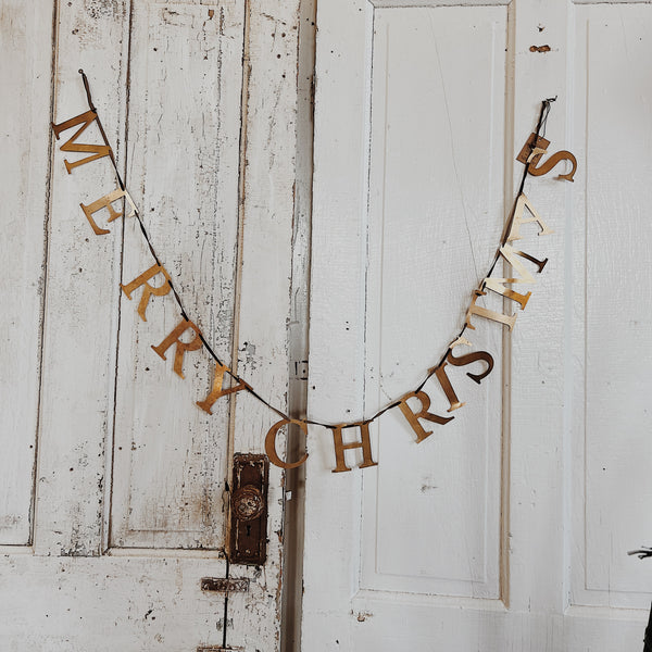 'Merry Christmas" Metal Garland